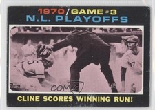 1971 Topps 1970 NL Playoffs Cincinnati Reds Ty Cline Scores Winning Run! 0c4