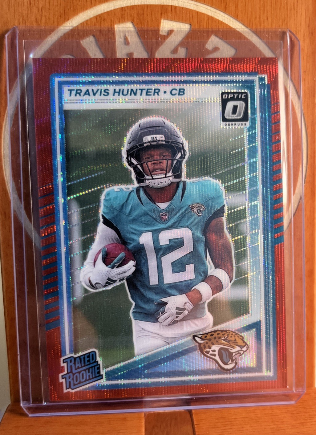 2025 Panini Donruss - Rated Rookie Travis Hunter #301 Optic Preview Red Pandora