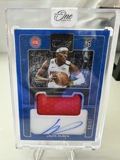 2022-23 Panini One and One Jalen Duren RC Auto Patch /99 Pistons #PRJ-JDU