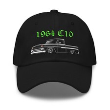 Slammed 1964 Chevy C10 Dad Hat Classic Vintage Truck Cap For Lowrider Fans