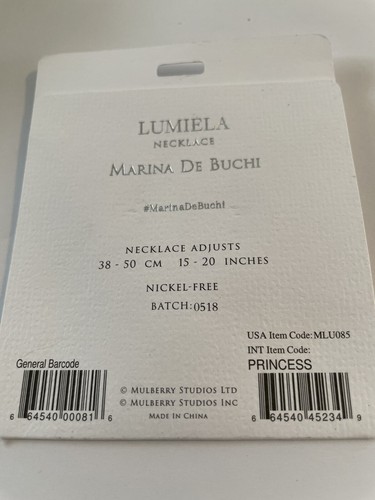 MARINA DE BUCHI Lumiela name Necklace “Princess ” Gold Tone 16” Chain NEW! P506 - Picture 4 of 6