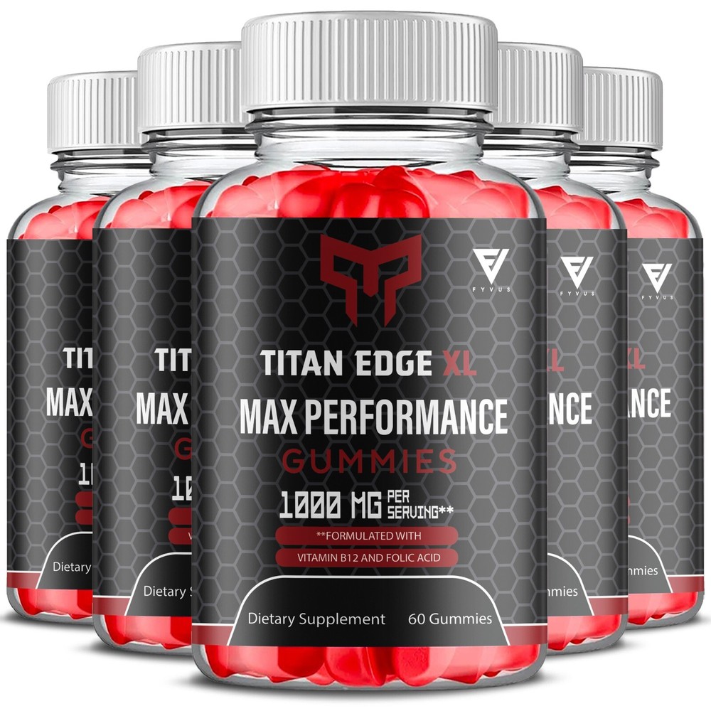 (5 Pack) Titan Edge XL Gummies, Titan Edge XL Maximum Strength (300 Gummies)