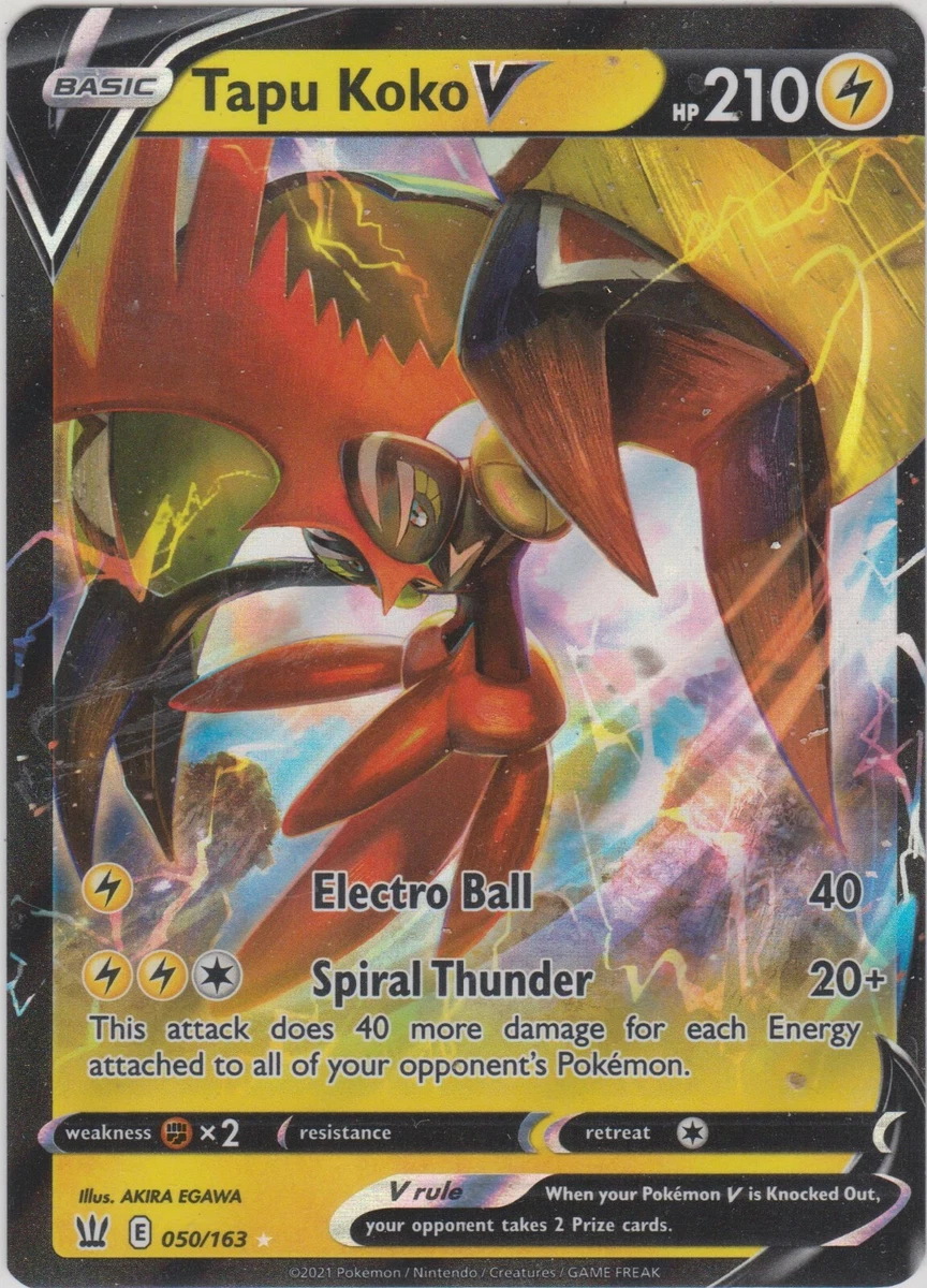 Pokemon TCG Battle Styles 050/163 Tapu Koko V Card –