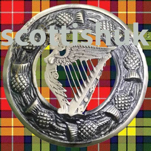 Scottish Kilt Fly Plaid Brooch Various Antique/Highland Pin Brooches Celtic 3" - Picture 7 of 7
