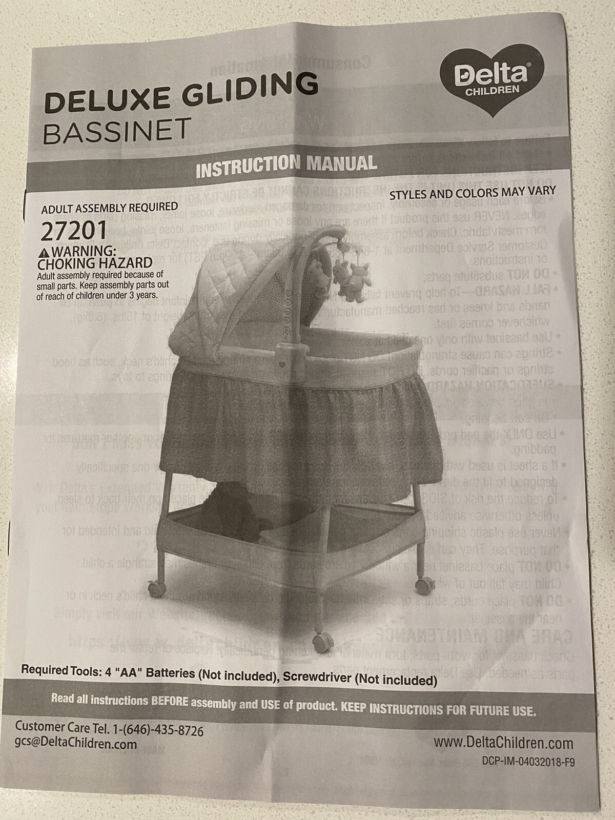 delta bassinet assembly