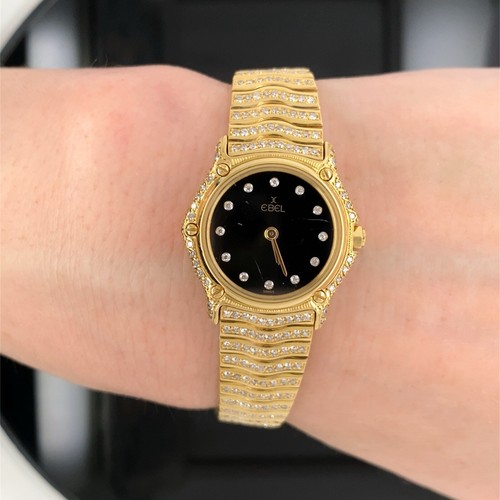 Ebel Classic Wave 18k Solid Gold Factory Diamond Quartz Ladies Watch $15k / 63gr - Picture 3 of 16