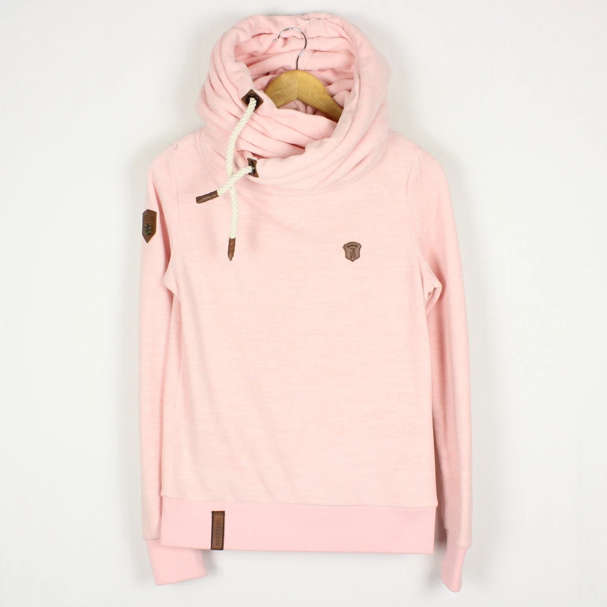 NAKETANO Women s Jumper Size s Hooded Hoodie Pink Polyester