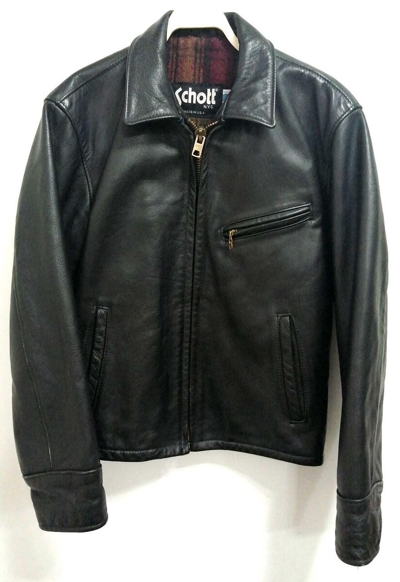 Schott 681 black cowhide leather jacket Size 38 men from Schott 681 black cowhide leather jacket Size 38 men from
