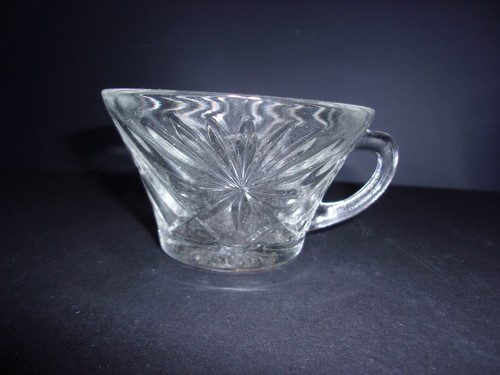 Set of 3 Punch Bowl Cups - Anchor Hocking - Prescut - Clear ~ Star of David #3 - Picture 3 of 6