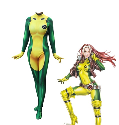 X-Men Movie Rogue Cosplay Costumes Jumpsuit Bodysuit Halloween Party Gift Suits! - Picture 10 of 14