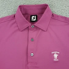 FootJoy Polo Shirt Mens Medium Pink Casual Outdoor Golf Beach Champion Hills
