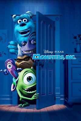 2001 Monsters Inc Movie Poster 11X17 Sulley Mike Wazowski Randall