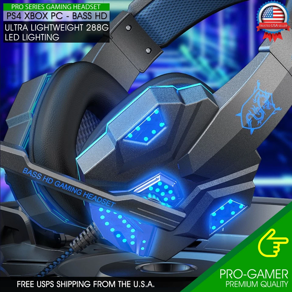 Gaming Headset w/ Mic for PS4 PS5 PC Laptop Xbox One Switch Surround Sound 3.5mm - Image 2 of 4