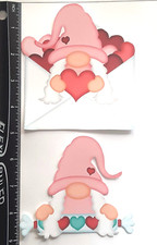 Lot of 2 Love Valentines Day Heart Gnomes SINGLE LAYER Embellishments 91