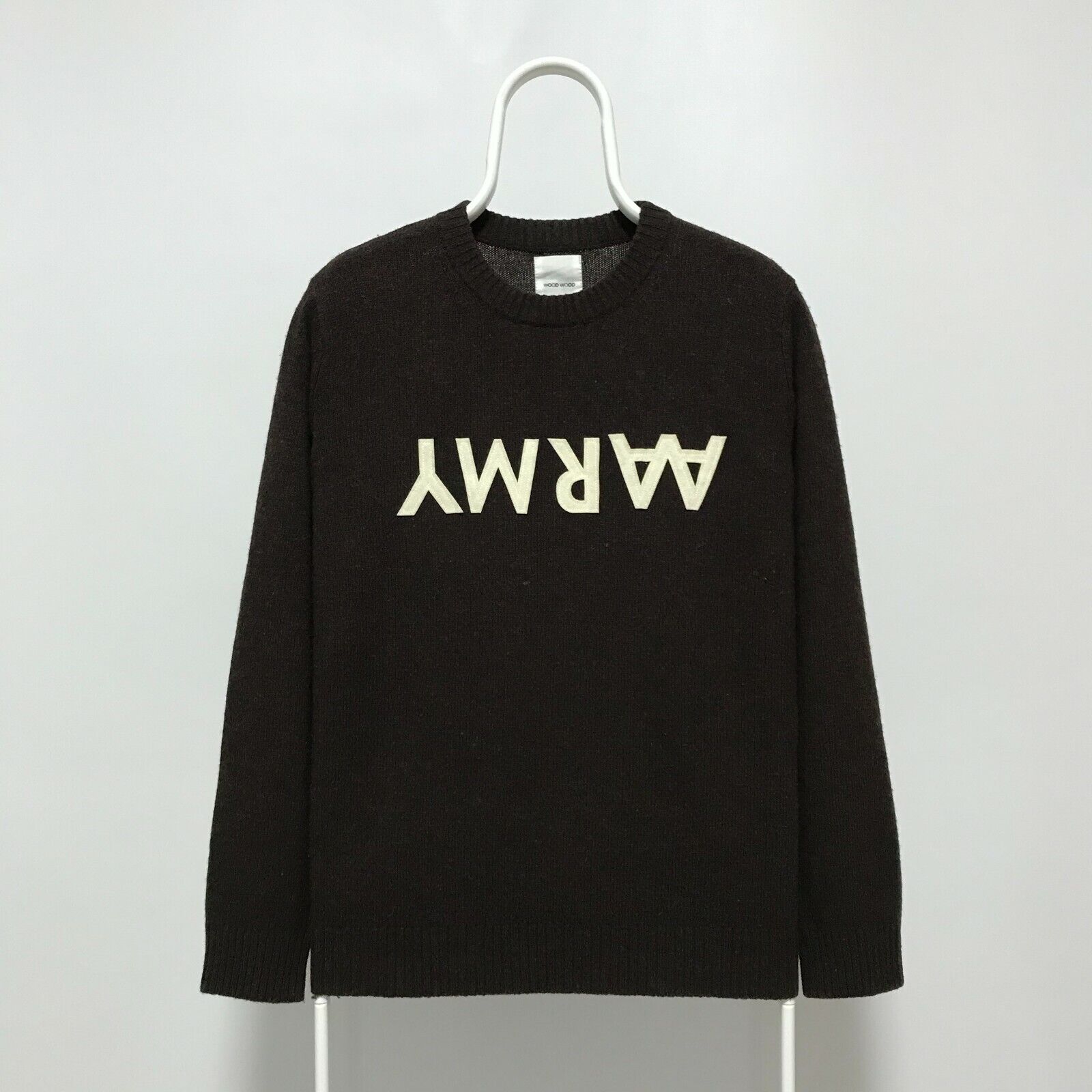 Sweater Wool Sweatshirt Knit Crewneck Logo AA Army Men |