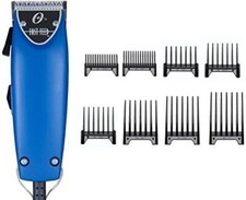 Oster Fast Feed Limited Edition Blue Soft Touch Hair Clipper w/ 8-pc comb set