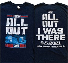 AEW All Out 2021 I Was There Front Back T-Shirt Men sz L