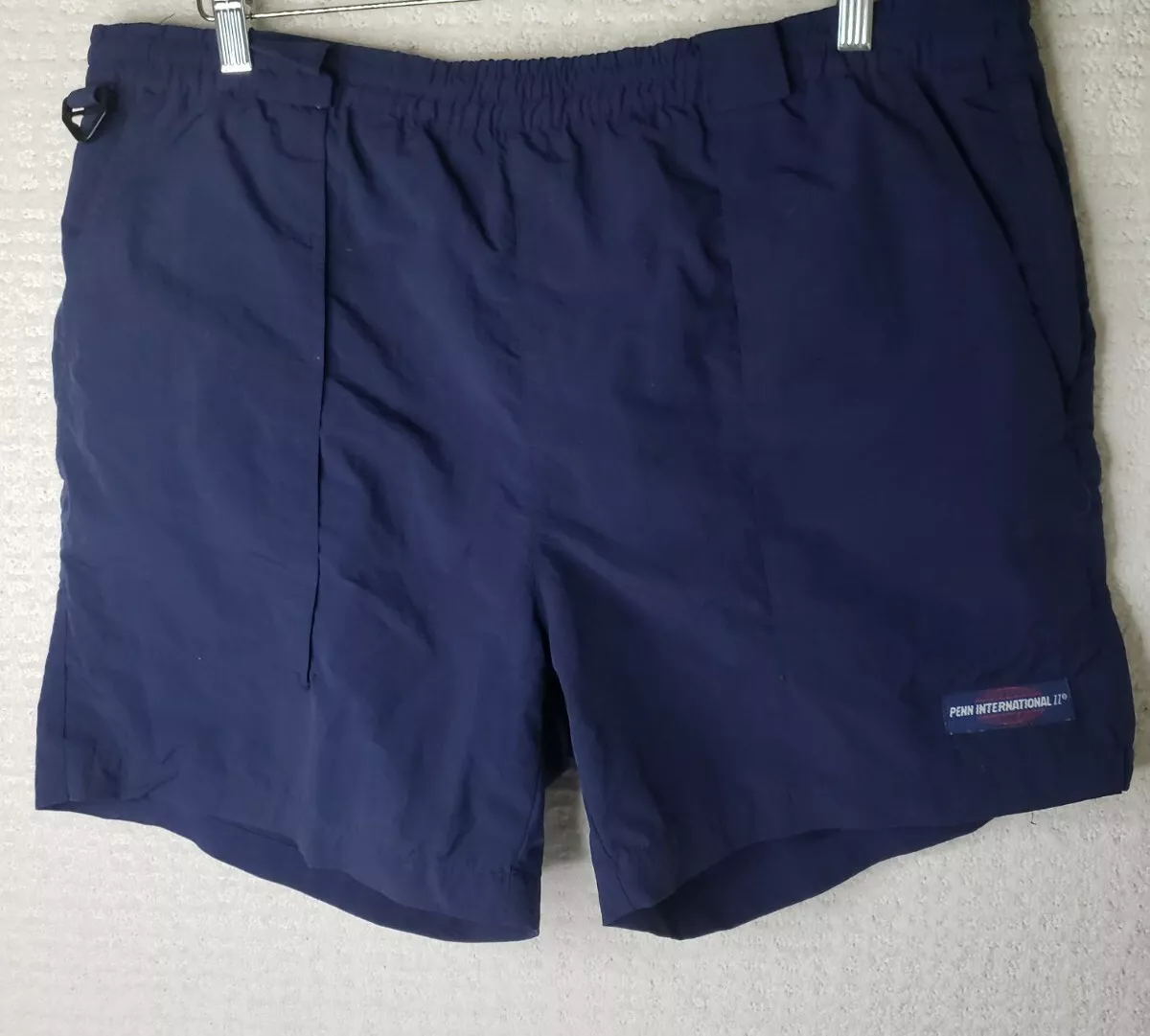 Penn Reels Fishing Shorts Men's L Blue Nylon Lined 38W X 6L Drawstring  Elastic