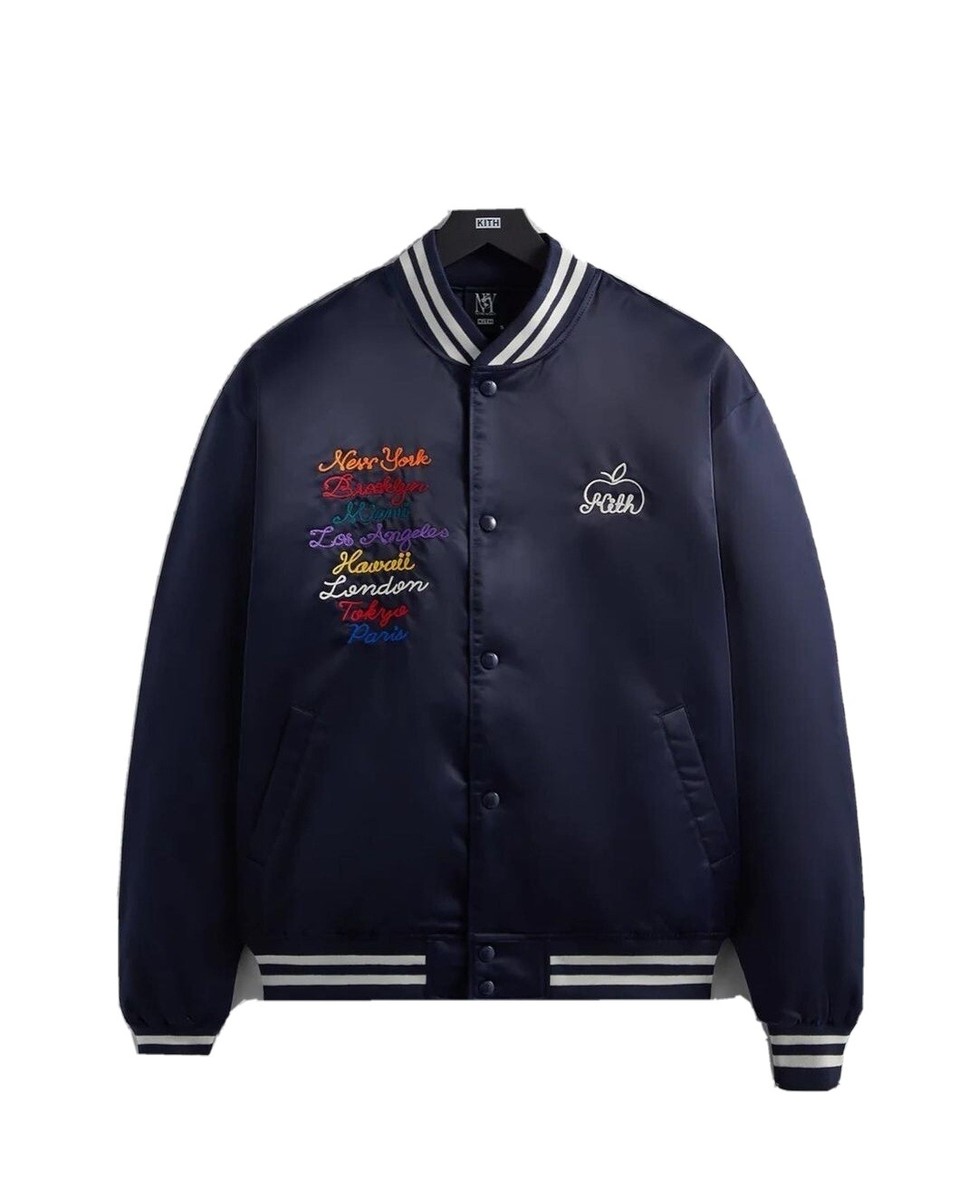 【本日削除】Kith Satin Bomber Jacket Size - SMALL - Kith New York to the World Satin Bomber Jacket | eBay