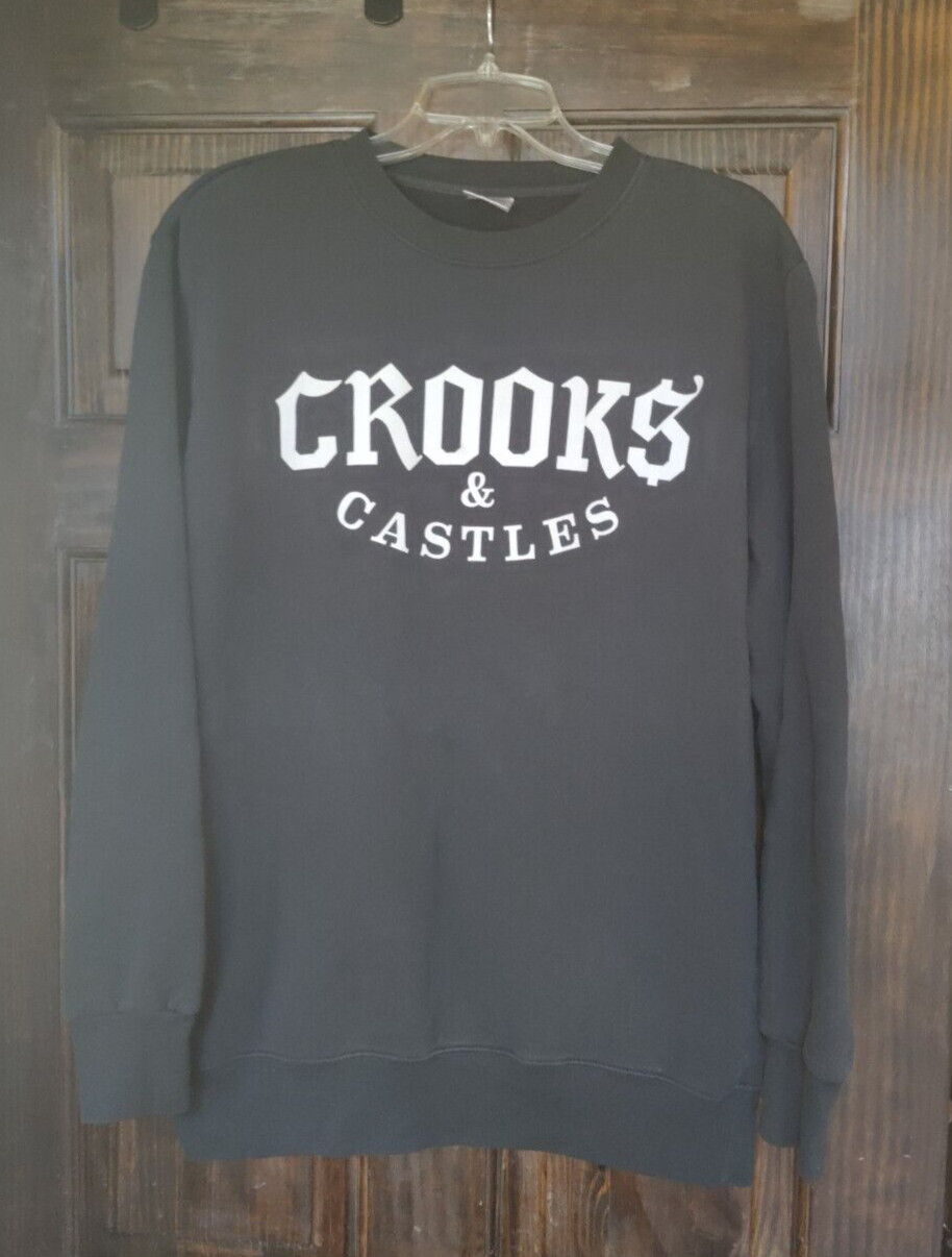 Crooks & Castles Men's Crew Neck Long Sleeve Large Black Sweatshirt