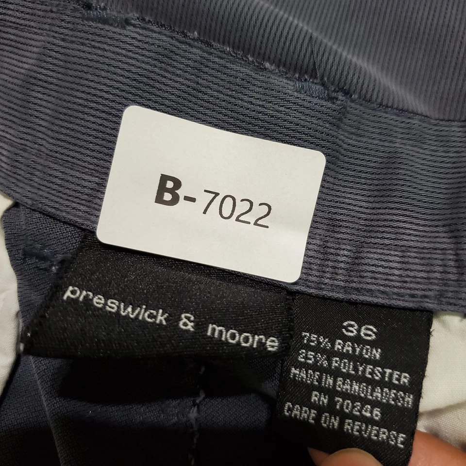 Preswick & Moore Men Shorts 36 Blue Chino Pleated Pockets High Rise 7" Inseam - Изображение 2 из 4