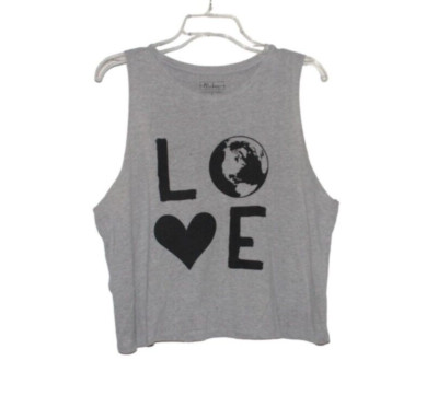 Miken Flow Women's Gray ''Love  Globe'' Tank Top Size XL