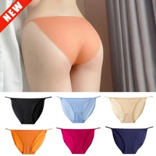 Womens Ice Silk Underwear Panties Sexy Thong G-string String Bikini US