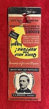 1920c *BROOKS APPLIANCE CO.* (C. E. BROOKS) MARSHALL, MICH QUACK-MEDS MATCHBOOK!