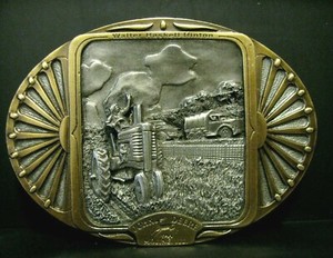 John Deere Tractor Military Trucks & 4 Leg Logo Hinton V for Victory Belt Buckle