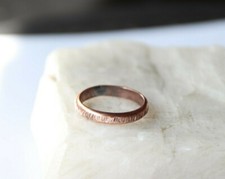 Copper Ring Stackable Hammered Rings band Size 6.5 Promise Ring Unisex 3mm width