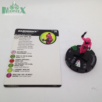 Heroclix Deadpool and X-Force set Diamondback #025 Uncommon figure w/card!