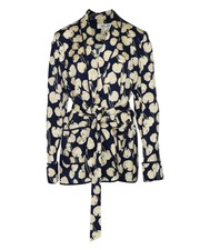 Diane Von Furstenberg Kimono Wrap Jacket In Navy Blue Viscose Intl