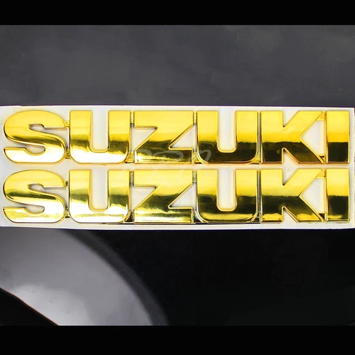 6" 3D Chromed Gold 4mm Thick Emblem Decal Fairing/Tank Logo Sticker For Suzuki - Picture 3 of 4