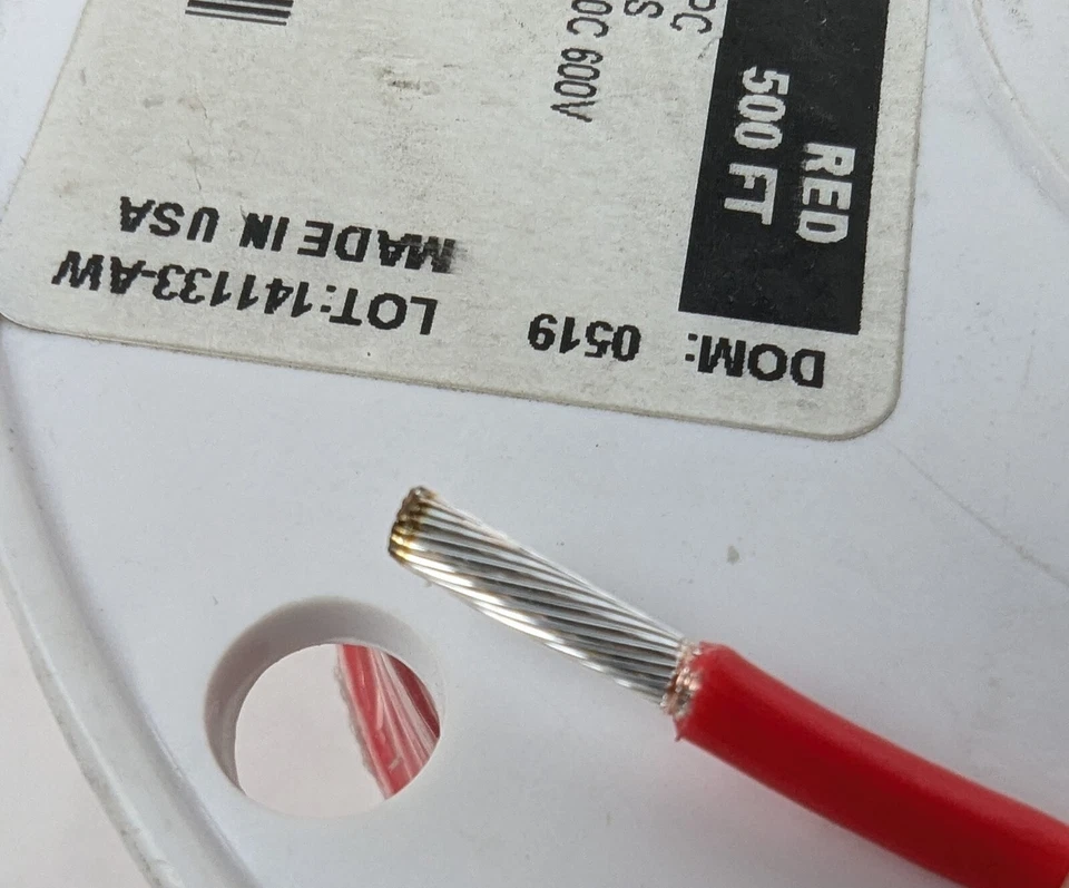 500 英尺 Alpha 5859/10 RD002 连接线 PTFE 10AWG 高温 200C SPC M16878/4 全新 — 第 3/4 张图片