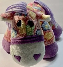 Dan Dee Collector's Choice 14" Plush Pink Floral Horse Pony w/ Yarn Tail Mane