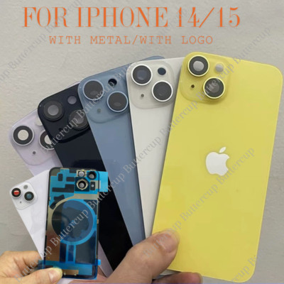 For iPhone 14/15 Plus15 Pro Back Glass Replacement Big Cam Hole Rear Cover Lot