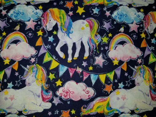LINED WINDOW VALANCE CURTAIN 42X12 MAGICAL UNICORN HORSE NIGHT SKY CLOUD RAINBOW