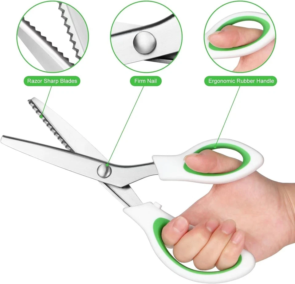 Tesouras roscadas, tesouras zig zag de 9 pol. para tecido, tesouras roscadas tesouras para tecido - Imagem 3 de 4