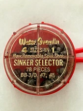 Water Gremlin Split Shot Sinker Selector plus Eagle Claw Stringer