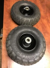 2x 10” Pneumatic Tires Wheelbarrow Lawn Mowers Truck Wheels Tires 4.10/3.50-4"