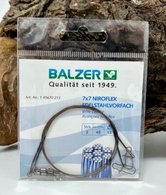Balzer 7x7 Niroflex Edelstahlvorfach 45cm 13kg Stahlvorfach NEW VP