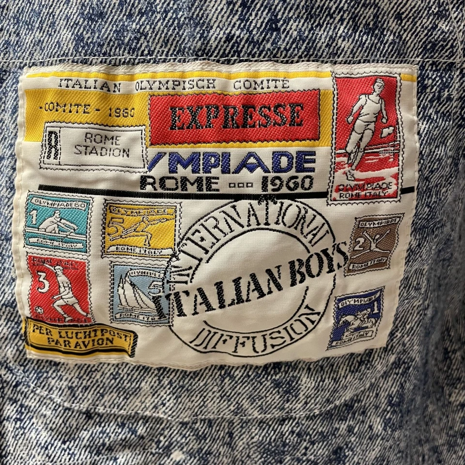 Vtg 80 90's Italian Boys Aldo Gianne ACID STONE WASH Streetwear SKATER Shirt S - Image 4 of 4