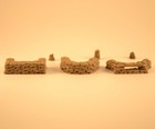 Produits MP Sandbags Wall Emplacement 1/72 Scale, 3pcs + 3 stumps Wargame #7209