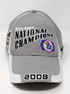KU Kansas Jayhawks 2008 NCAA National Champions Hat Cap Adjust Nike Official 