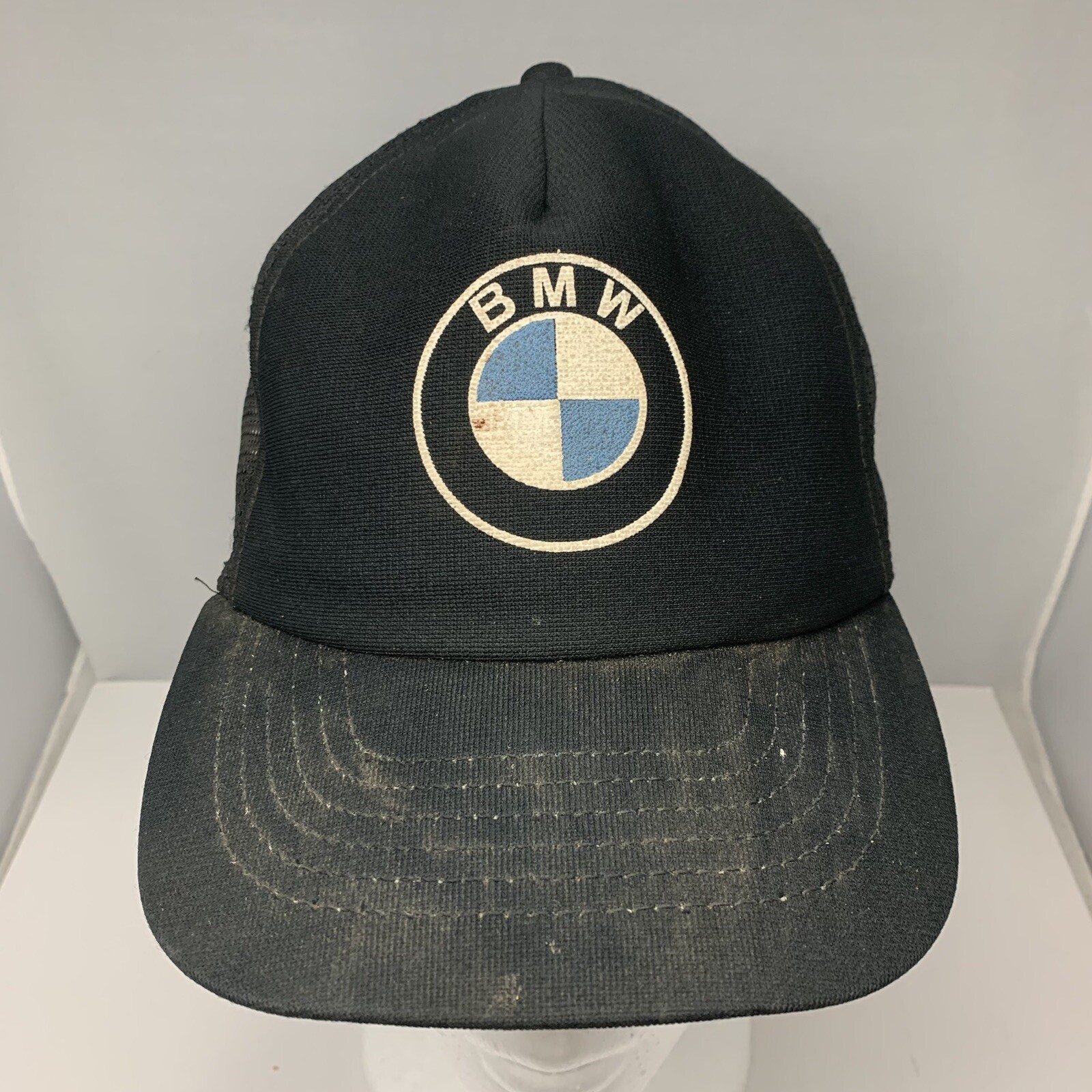 Black BMW Logo Mesh Snapback Trucker Hat Made In USA - Gem
