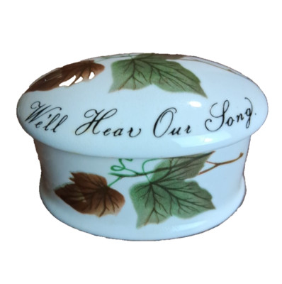 Royal Adderley Floral Pillbox Trinket Box Handpainted Porcelain Floral England 