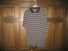 NIKE GOLF MEN'S BLACK STRIPED DRI-FIT SHIRT SIZE XL......EXCELLENT CONDITION