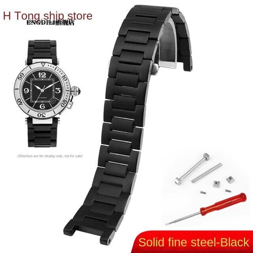 22*14 20*12mm Stainless Steel Watch Band Strap For Cartier PASHA Series Bracelet - Picture 7 of 8