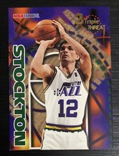 John Stockton 1995-96 NBA Hoops Utah Jazz #247 Triple Threat Basketball Card HOF