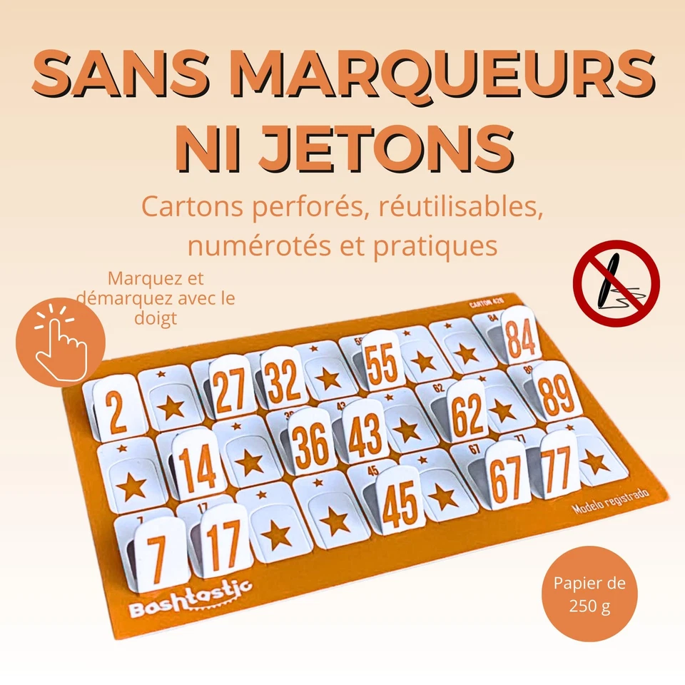 504 Carton Loto Troquelés - Cartons Loto pour Le Jeu de Loto Carte Loto Réuti... - Photo 2/4